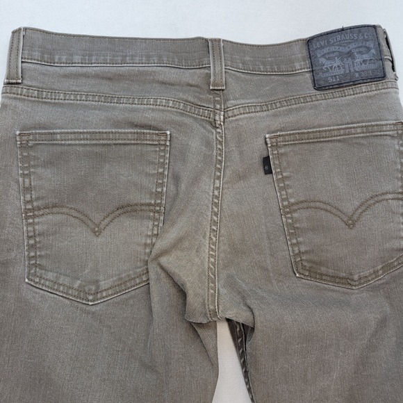 Levis 511 Jeans Mens 33x32 Brown Slim Straight Medium Wash Mid Rise Denim - Picture 4 of 11